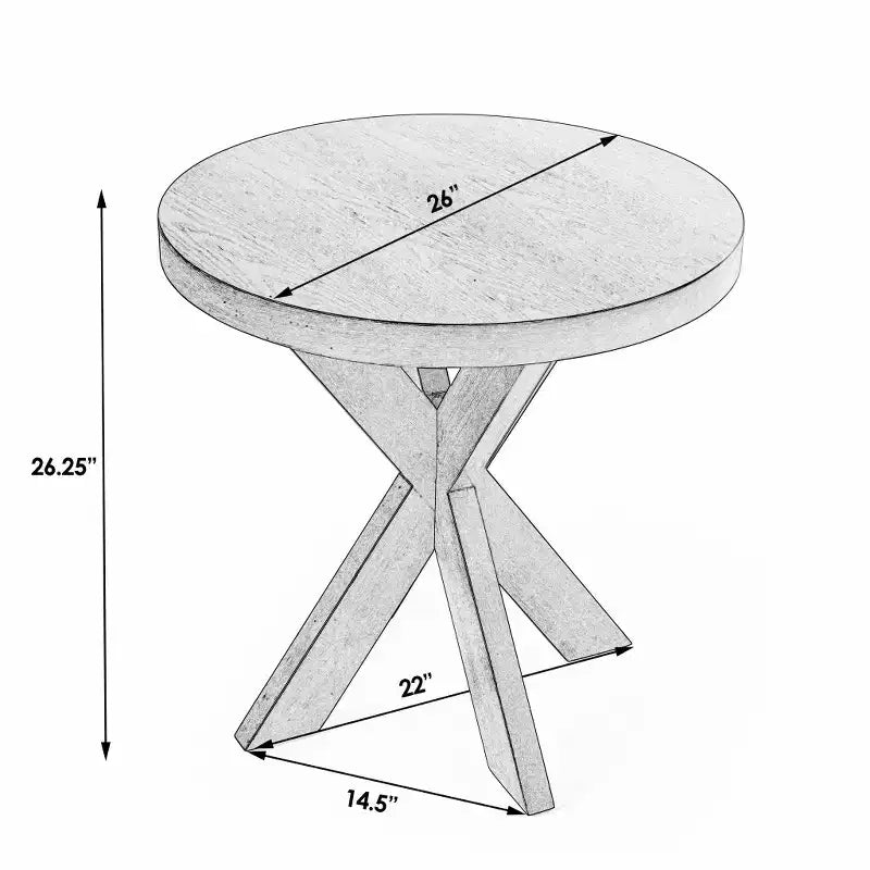 HomeRoots 26 Antique Cherry Manufactured Wood Round End Table
