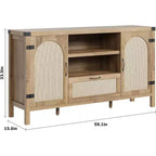 59 Buffet Cabinet with Storage,Farmhouse Kitchen Storage Cabinet with Adjustable Shelves