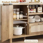 59 Buffet Cabinet with Storage,Farmhouse Kitchen Storage Cabinet with Adjustable Shelves