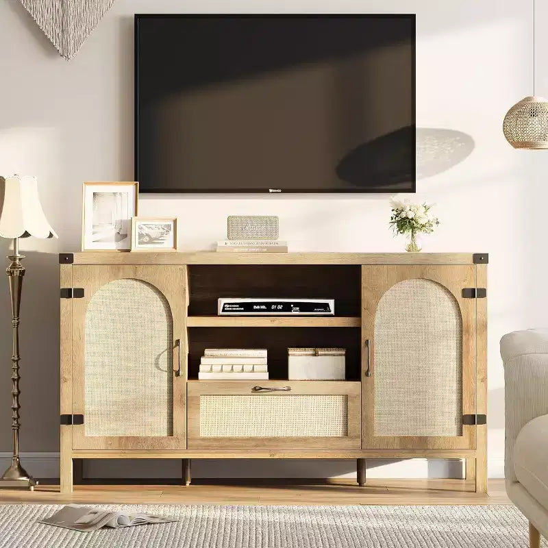59 Buffet Cabinet with Storage,Farmhouse Kitchen Storage Cabinet with Adjustable Shelves