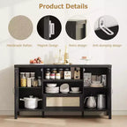 59 Buffet Cabinet with Storage,Farmhouse Kitchen Storage Cabinet with Adjustable Shelves