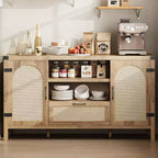 59 Buffet Cabinet with Storage,Farmhouse Kitchen Storage Cabinet with Adjustable Shelves