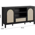 59 Buffet Cabinet with Storage,Farmhouse Kitchen Storage Cabinet with Adjustable Shelves