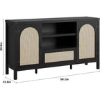59 Buffet Cabinet with Storage,Farmhouse Kitchen Storage Cabinet with Adjustable Shelves