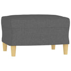 vidaXL Canapé 3 places Canapé Fauteuil avec repose-pieds pour salon Tissu - Gris foncé