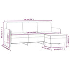 vidaXL Canapé 3 places Canapé Fauteuil avec repose-pieds pour salon Tissu - Gris foncé