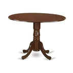 Round Dining Table Set with 2 Chairs - Mahogany Finish, Mid Century Modern Design