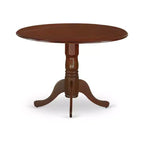 Ensemble table à manger ronde avec 2 chaises - Finition acajou, design Mid-century Modern