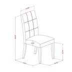 Ensemble table à manger ronde avec 2 chaises - Finition acajou, design Mid-century Modern