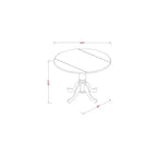 Ensemble table à manger ronde avec 2 chaises - Finition acajou, design Mid-century Modern