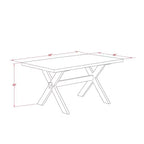 Table à manger 5 pièces en bois massif HomeStock avec plateau finition jacobine vieillie et 4 chaises