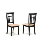 HomeStock 5-Piece Black and Cherry Finish Solid Wood Top Dining table with 4 Chairs