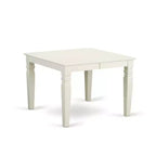 Kitchen Table Set 5pc Rectangle Table w/ Leaf & 4 Chairs - Linen White Legs, Gray Fabric