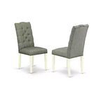 Vintage 3-Piece Dining Set - Kitchen Table & 2 Parsons Chairs - Linen White Finish