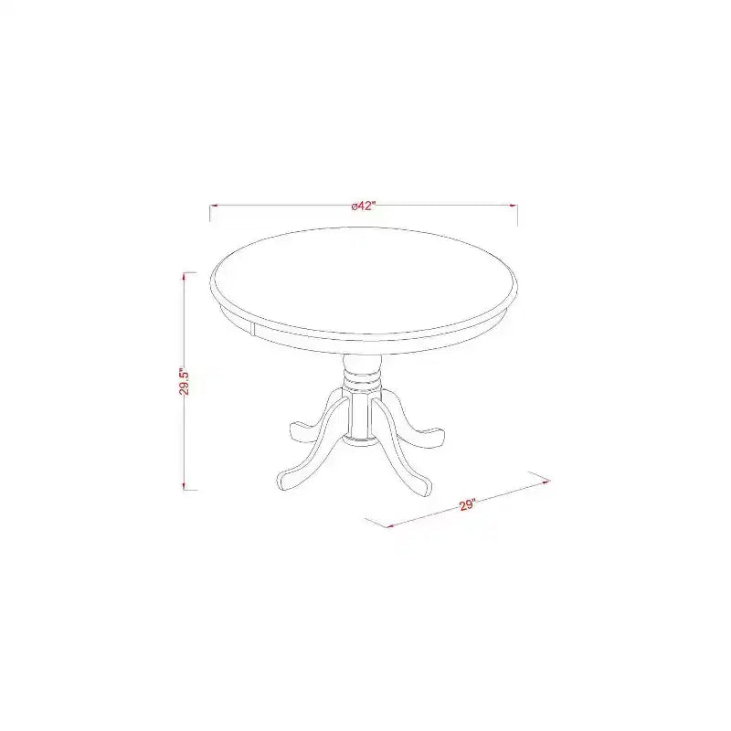 HomeStock 3-Piece Buttermilk & Cherry Finish Solid Wood Top Dining Table with 2 Chairs