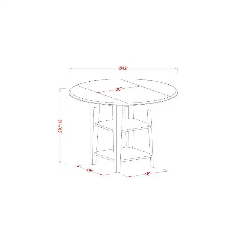 HomeStock 3-Piece Buttermilk and Cherry Finish Round Solid Wood Top Dining Table Set