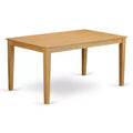 HomeStock 7-Piece Rectangle Natural Oak Finish Solid Wood Top Dining Table with 6 Chairs