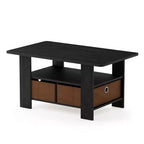 HOMLUX 31 Coffee Table Modern Living Room Furniture with Storage Bin Drawer & Open Shelf