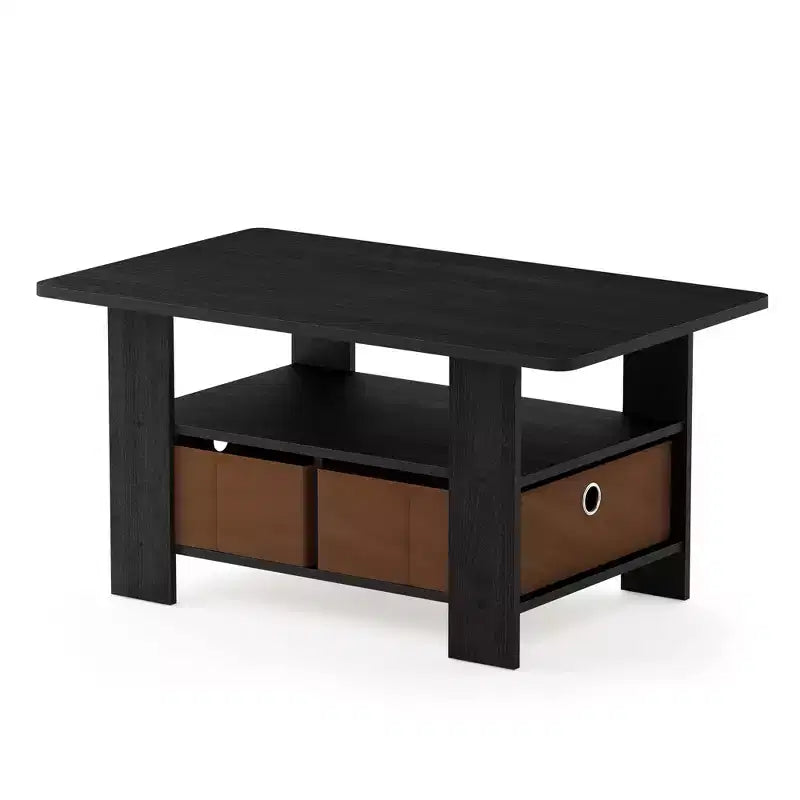 HOMLUX 31 Coffee Table Modern Living Room Furniture with Storage Bin Drawer & Open Shelf
