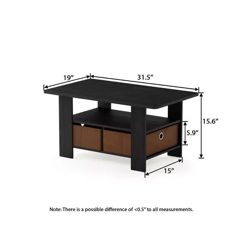 HOMLUX 31 Coffee Table Modern Living Room Furniture with Storage Bin Drawer & Open Shelf