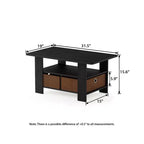 HOMLUX 31 Coffee Table Modern Living Room Furniture with Storage Bin Drawer & Open Shelf