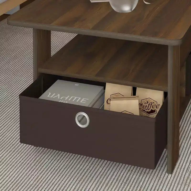 HOMLUX 31 Coffee Table Modern Living Room Furniture with Storage Bin Drawer & Open Shelf
