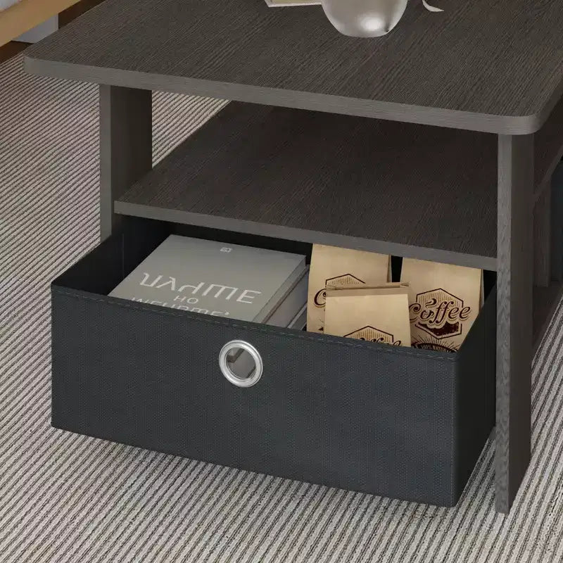 HOMLUX 31 Coffee Table Modern Living Room Furniture with Storage Bin Drawer & Open Shelf