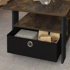 HOMLUX 31 Coffee Table Modern Living Room Furniture with Storage Bin Drawer & Open Shelf