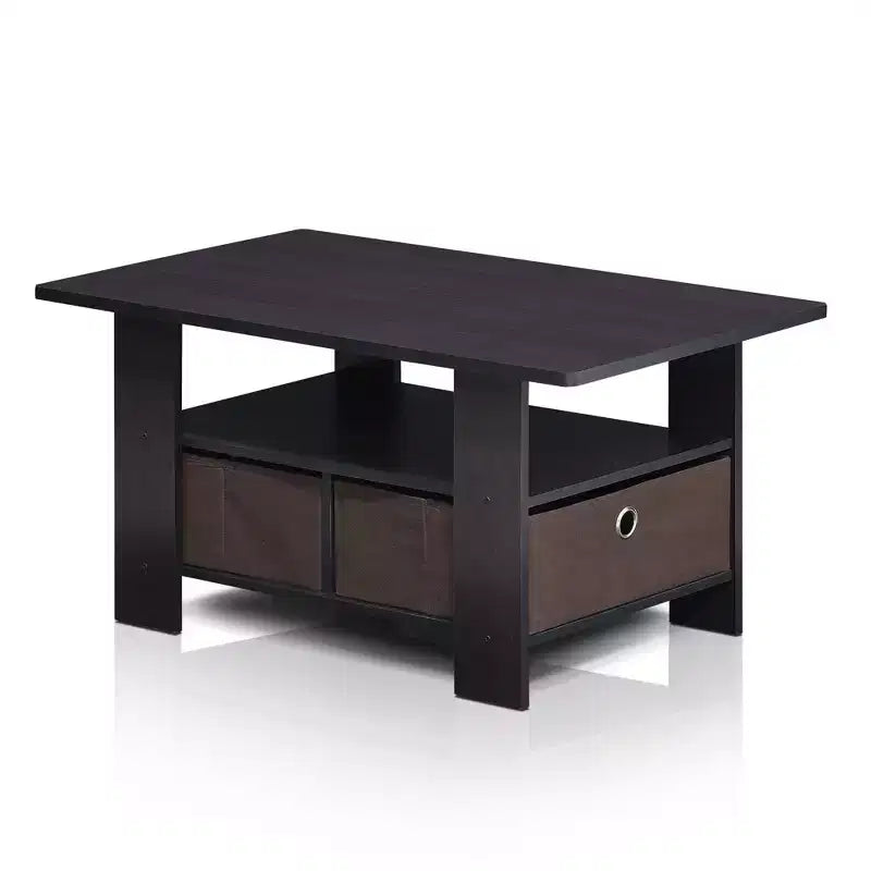 HOMLUX 31 Coffee Table Modern Living Room Furniture with Storage Bin Drawer & Open Shelf