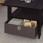 HOMLUX 31 Coffee Table Modern Living Room Furniture with Storage Bin Drawer & Open Shelf