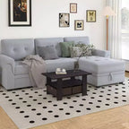 HOMLUX 31 Coffee Table Modern Living Room Furniture with Storage Bin Drawer & Open Shelf