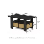 HOMLUX 31 Coffee Table Modern Living Room Furniture with Storage Bin Drawer & Open Shelf