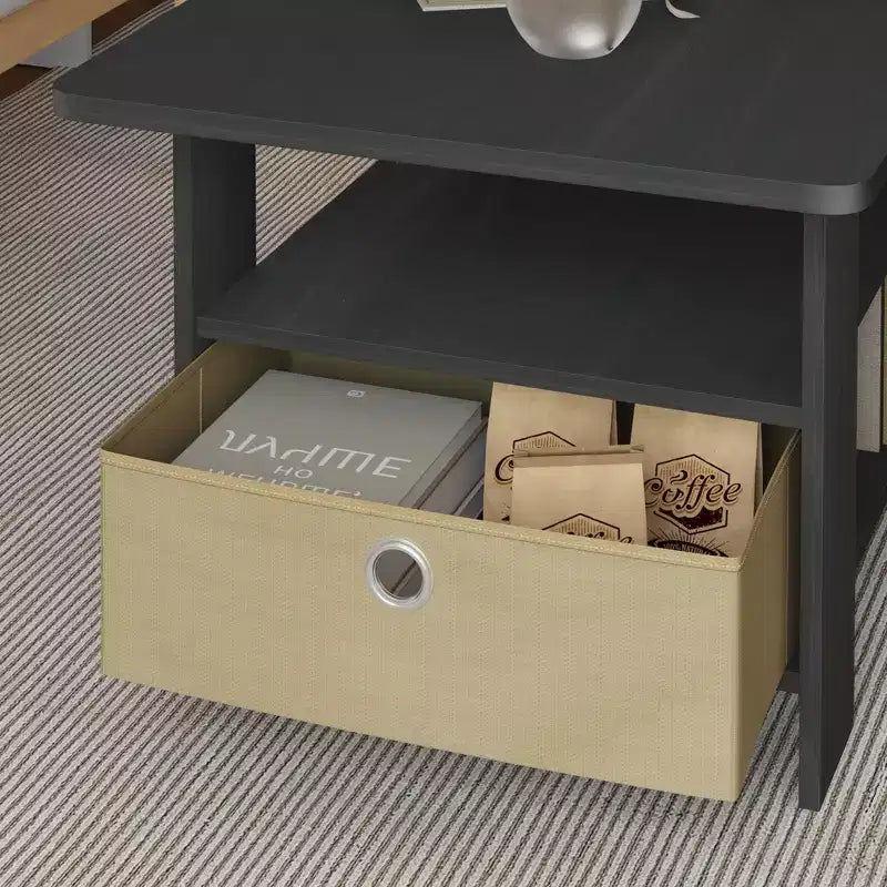 HOMLUX 31 Coffee Table Modern Living Room Furniture with Storage Bin Drawer & Open Shelf