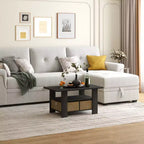 HOMLUX 31 Coffee Table Modern Living Room Furniture with Storage Bin Drawer & Open Shelf