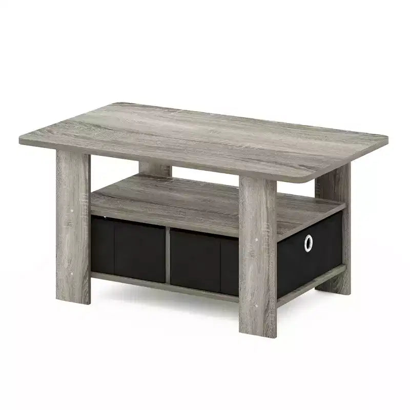 HOMLUX 31 Coffee Table Modern Living Room Furniture with Storage Bin Drawer & Open Shelf