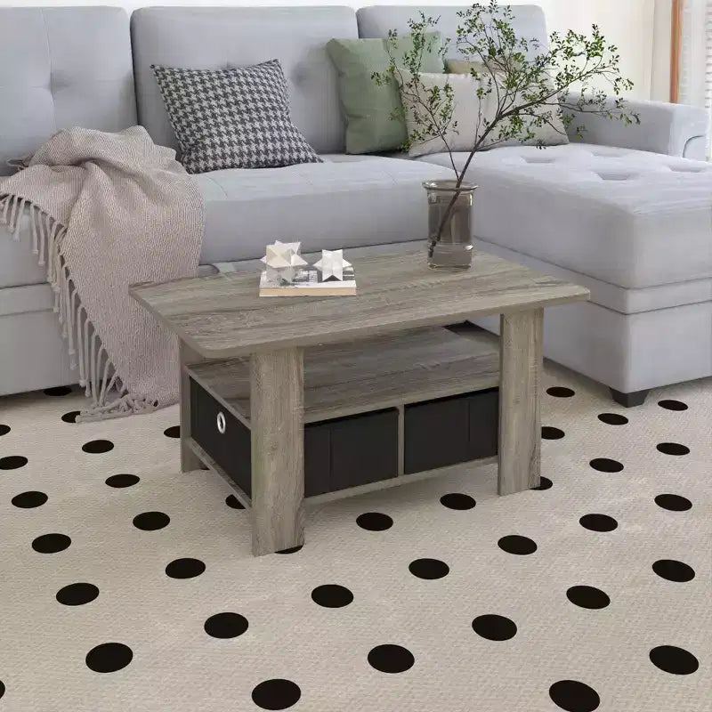 HOMLUX 31 Coffee Table Modern Living Room Furniture with Storage Bin Drawer & Open Shelf