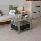 HOMLUX 31 Coffee Table Modern Living Room Furniture with Storage Bin Drawer & Open Shelf