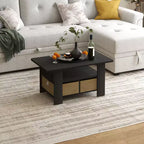HOMLUX 31 Coffee Table Modern Living Room Furniture with Storage Bin Drawer & Open Shelf