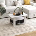 HOMLUX 31 Coffee Table Modern Living Room Furniture with Storage Bin Drawer & Open Shelf