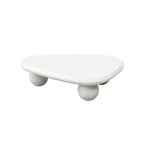 Modern Curved Triangular Coffee Table with 3 Ball Legs, High-Quality Accent Center Table for Living Room or Small Spaces - Panipeachy