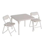 Ensemble 3 pièces table et chaises pliantes avec revêtement en PU – Idéal pour manger, lire et jouer