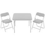 Ensemble 3 pièces table et chaises pliantes avec revêtement en PU – Idéal pour manger, lire et jouer