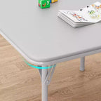 Ensemble 3 pièces table et chaises pliantes avec revêtement en PU – Idéal pour manger, lire et jouer