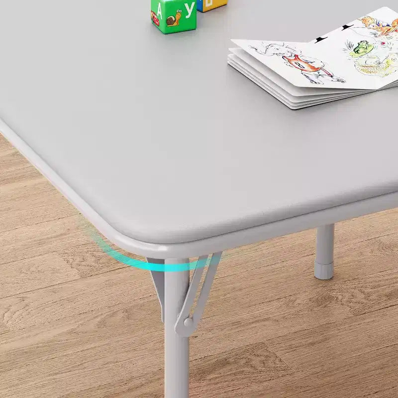 Ensemble 3 pièces table et chaises pliantes avec revêtement en PU – Idéal pour manger, lire et jouer