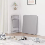 Ensemble 3 pièces table et chaises pliantes avec revêtement en PU – Idéal pour manger, lire et jouer