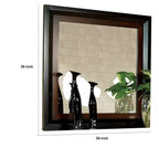 Royal Hampton Dresser Mirror, 38 Inch Dark Walnut Brown and Black Solid Wood