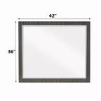 Royal Hampton Dresser Mirror, Espresso Brown Wood, Sleek Rectangular Frame 36x42
