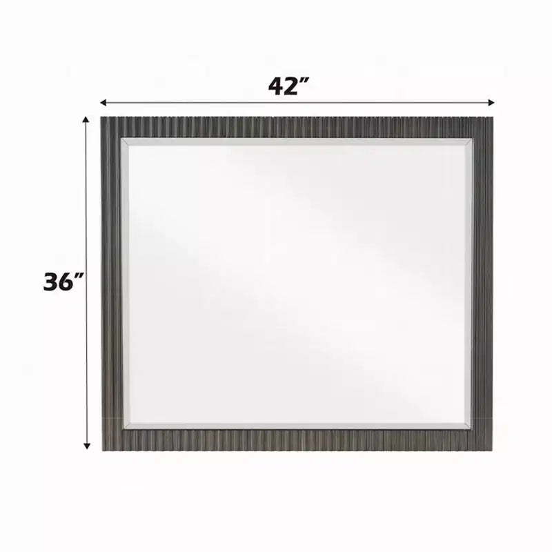 Royal Hampton Dresser Mirror, Espresso Brown Wood, Sleek Rectangular Frame 36x42