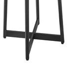 Table d'appoint ronde Homy Casa en métal et bois pour salon, noir moderne
