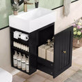 MAYEERTY 20 Bathroom Vanity Ceramic Sink MDF Storage Drawer Side Shelf Golden Handle Small Bathroom